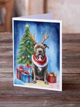 Load image into Gallery viewer, Pit Bull Terrier Christmas Reindeer Greeting Cards - Blank Note Cards – 8-Pack of Artist-Designed Cards with Envelopes