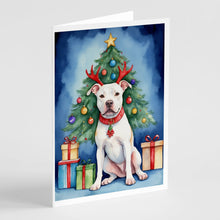 Load image into Gallery viewer, Pit Bull Terrier Christmas Reindeer Greeting Cards - Blank Note Cards – 8-Pack of Artist-Designed Cards with Envelopes