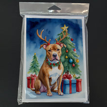 Load image into Gallery viewer, Pit Bull Terrier Christmas Reindeer Greeting Cards - Blank Note Cards – 8-Pack of Artist-Designed Cards with Envelopes