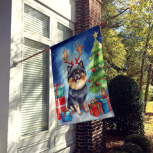 Load image into Gallery viewer, Pomeranian Christmas Reindeer House Flag