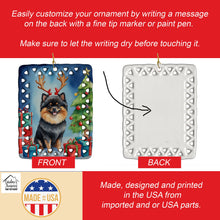 Load image into Gallery viewer, Pomeranian Christmas Reindeer Porcelain Ornament