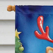 Load image into Gallery viewer, Pomeranian Christmas Reindeer House Flag