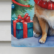 Load image into Gallery viewer, Pomeranian Christmas Reindeer House Flag