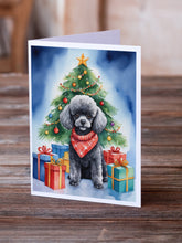 Load image into Gallery viewer, Black Toy Poodle Christmas Reindeer Greeting Cards - Blank Note Cards – 8-Pack of Artist-Designed Cards with Envelopes