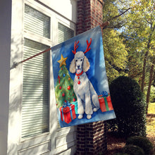 Load image into Gallery viewer, White Standard Poodle Christmas Reindeer House Flag