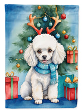 Load image into Gallery viewer, White Toy Poodle Christmas Reindeer House Flag