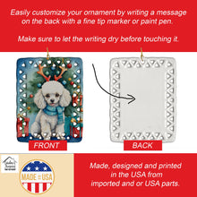 Load image into Gallery viewer, White Toy Poodle Christmas Reindeer Porcelain Ornament