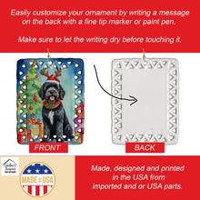 Load image into Gallery viewer, Portuguese Water Dog Christmas Reindeer Porcelain Ornament