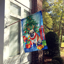 Load image into Gallery viewer, Pug Christmas Reindeer House Flag