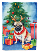 Load image into Gallery viewer, Pug Christmas Reindeer House Flag