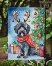 Load image into Gallery viewer, Puli Christmas Garden Flag – Dog in Reindeer Antlers with Tree &amp; Gifts