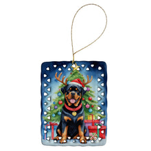 Load image into Gallery viewer, Rottweiler Christmas Reindeer Porcelain Ornament