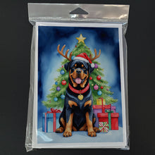 Load image into Gallery viewer, Rottweiler Christmas Reindeer Greeting Cards - Blank Note Cards – 8-Pack of Artist-Designed Cards with Envelopes