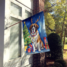 Load image into Gallery viewer, Saint Bernard Christmas Reindeer House Flag
