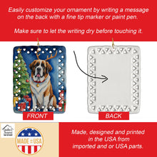 Load image into Gallery viewer, Saint Bernard Christmas Reindeer Porcelain Ornament