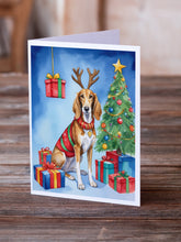 Load image into Gallery viewer, Saluki Christmas Reindeer Greeting Cards - Blank Note Cards – 8-Pack of Artist-Designed Cards with Envelopes