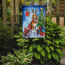 Load image into Gallery viewer, Saluki Christmas Garden Flag – Dog in Reindeer Antlers with Tree &amp; Gifts