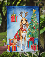 Load image into Gallery viewer, Saluki Christmas Garden Flag – Dog in Reindeer Antlers with Tree &amp; Gifts