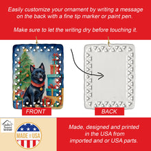 Load image into Gallery viewer, Schipperke Christmas Reindeer Porcelain Ornament