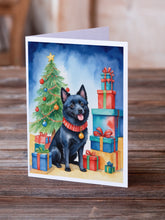 Load image into Gallery viewer, Schipperke Christmas Reindeer Greeting Cards - Blank Note Cards – 8-Pack of Artist-Designed Cards with Envelopes