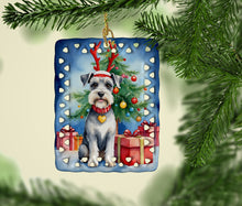 Load image into Gallery viewer, Schnauzer Christmas Reindeer Porcelain Ornament