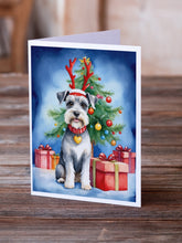 Load image into Gallery viewer, Schnauzer Christmas Reindeer Greeting Cards - Blank Note Cards – 8-Pack of Artist-Designed Cards with Envelopes