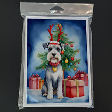 Load image into Gallery viewer, Schnauzer Christmas Reindeer Greeting Cards - Blank Note Cards – 8-Pack of Artist-Designed Cards with Envelopes