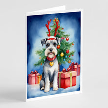 Load image into Gallery viewer, Schnauzer Christmas Reindeer Greeting Cards - Blank Note Cards – 8-Pack of Artist-Designed Cards with Envelopes