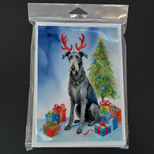 Load image into Gallery viewer, Scottish Deerhound Christmas Reindeer Greeting Cards - Blank Note Cards – 8-Pack of Artist-Designed Cards with Envelopes