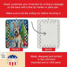 Load image into Gallery viewer, Scottish Terrier Christmas Reindeer Porcelain Ornament