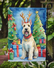 Load image into Gallery viewer, Scottish Terrier Christmas Garden Flag – Dog in Reindeer Antlers with Tree &amp; Gifts