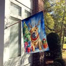Load image into Gallery viewer, Shar Pei Christmas Reindeer House Flag