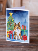 Load image into Gallery viewer, Sheltie Christmas Reindeer Greeting Cards - Blank Note Cards – 8-Pack of Artist-Designed Cards with Envelopes