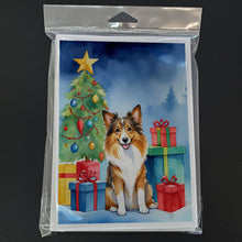 Load image into Gallery viewer, Sheltie Christmas Reindeer Greeting Cards - Blank Note Cards – 8-Pack of Artist-Designed Cards with Envelopes