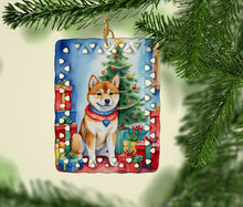Load image into Gallery viewer, Shiba Inu Christmas Reindeer Porcelain Ornament