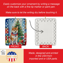 Load image into Gallery viewer, Shiba Inu Christmas Reindeer Porcelain Ornament