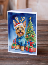 Load image into Gallery viewer, Silky Terrier Christmas Reindeer Greeting Cards - Blank Note Cards – 8-Pack of Artist-Designed Cards with Envelopes