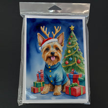 Load image into Gallery viewer, Silky Terrier Christmas Reindeer Greeting Cards - Blank Note Cards – 8-Pack of Artist-Designed Cards with Envelopes