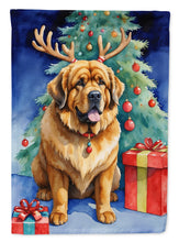 Load image into Gallery viewer, Tibetan Mastiff Christmas Garden Flag – Dog in Reindeer Antlers with Tree &amp; Gifts