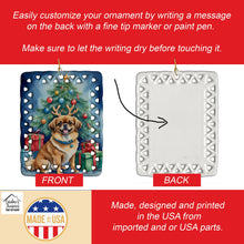 Load image into Gallery viewer, Tibetan Spaniel Christmas Reindeer Porcelain Ornament