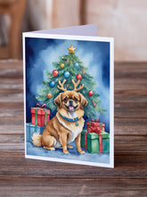 Load image into Gallery viewer, Tibetan Spaniel Christmas Reindeer Greeting Cards - Blank Note Cards – 8-Pack of Artist-Designed Cards with Envelopes