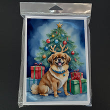 Load image into Gallery viewer, Tibetan Spaniel Christmas Reindeer Greeting Cards - Blank Note Cards – 8-Pack of Artist-Designed Cards with Envelopes
