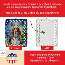 Load image into Gallery viewer, Welsh Springer Spaniel Christmas Reindeer Porcelain Ornament