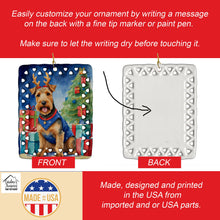 Load image into Gallery viewer, Welsh Terrier Christmas Reindeer Porcelain Ornament