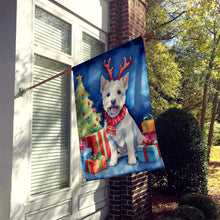 Load image into Gallery viewer, Westie Christmas Reindeer House Flag