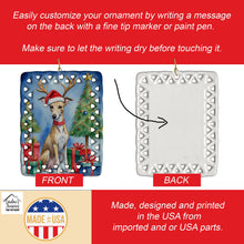 Load image into Gallery viewer, Whippet Christmas Reindeer Porcelain Ornament