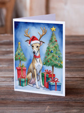 Load image into Gallery viewer, Whippet Christmas Reindeer Greeting Cards - Blank Note Cards – 8-Pack of Artist-Designed Cards with Envelopes
