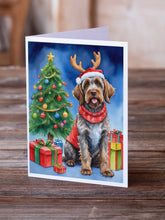 Load image into Gallery viewer, Wirehaired Pointing Griffon Christmas Reindeer Greeting Cards - Blank Note Cards – 8-Pack of Artist-Designed Cards with Envelopes