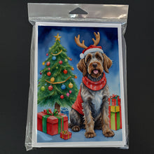 Load image into Gallery viewer, Wirehaired Pointing Griffon Christmas Reindeer Greeting Cards - Blank Note Cards – 8-Pack of Artist-Designed Cards with Envelopes