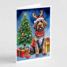 Load image into Gallery viewer, Wirehaired Pointing Griffon Christmas Reindeer Greeting Cards - Blank Note Cards – 8-Pack of Artist-Designed Cards with Envelopes